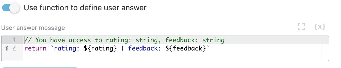 Custom answer step configuration